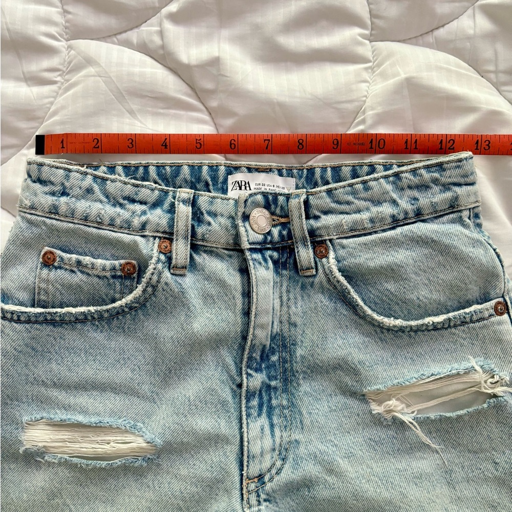 Zara Ripped Mid Length Shorts - Picture 5 of 9